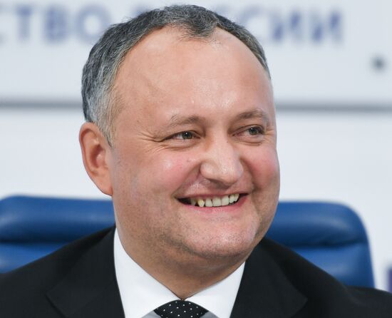 Press conference of President of Moldova Igor Dodon