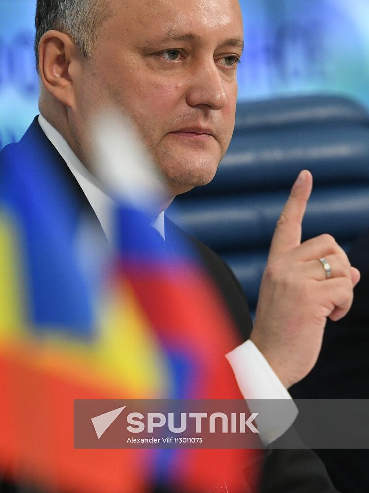 Press conference of President of Moldova Igor Dodon