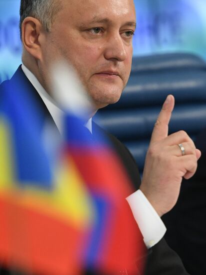 Press conference of President of Moldova Igor Dodon