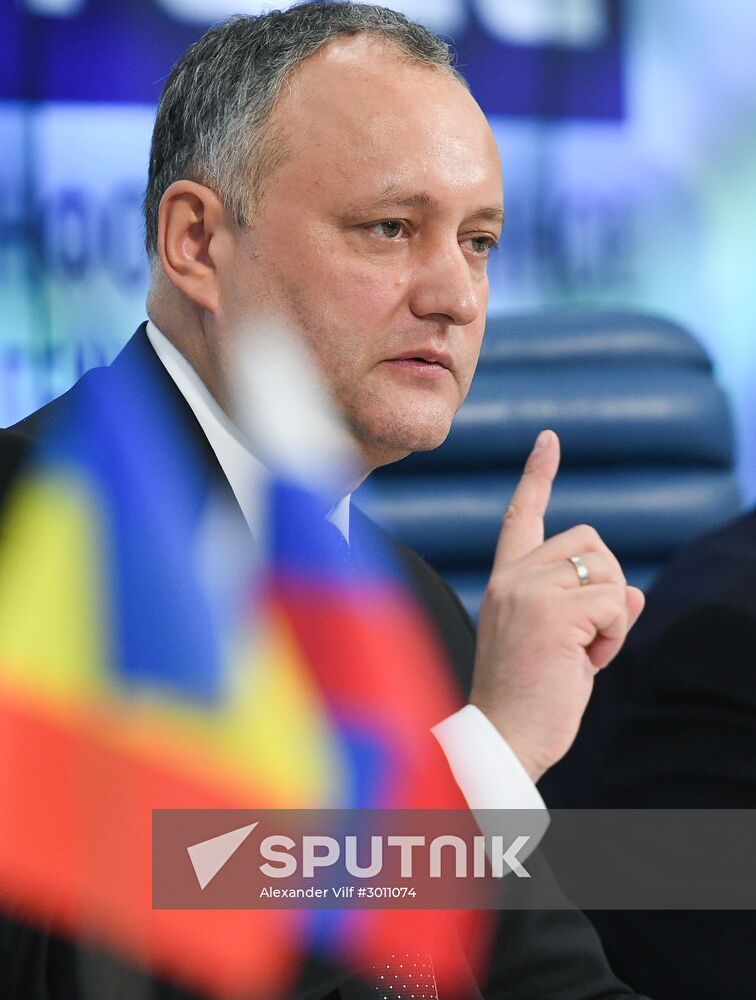 Press conference of President of Moldova Igor Dodon