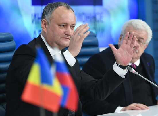 Press conference of President of Moldova Igor Dodon