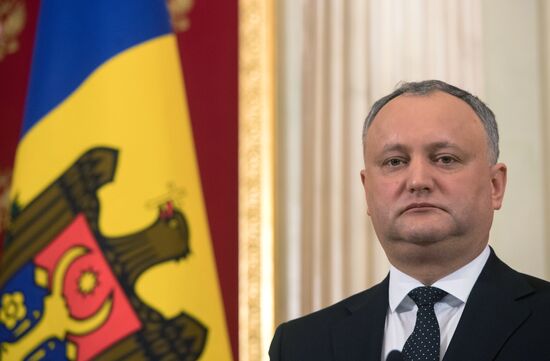 Russian President Vladimir Putin meets with President of Moldova Igor Dodon