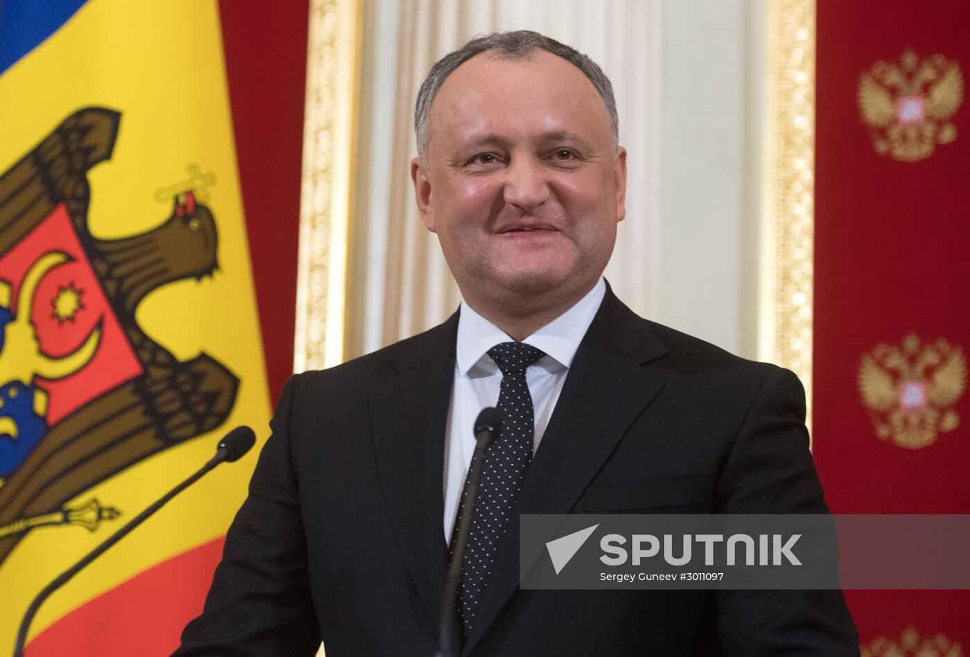 Russian President Vladimir Putin meets with President of Moldova Igor Dodon