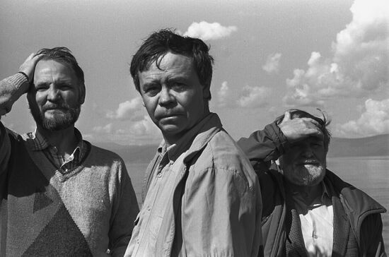 Writers Vladimir Krupin, Valentin Rasputin and Vasily Belov
