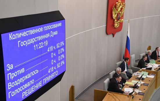 State Duma plenary meeting