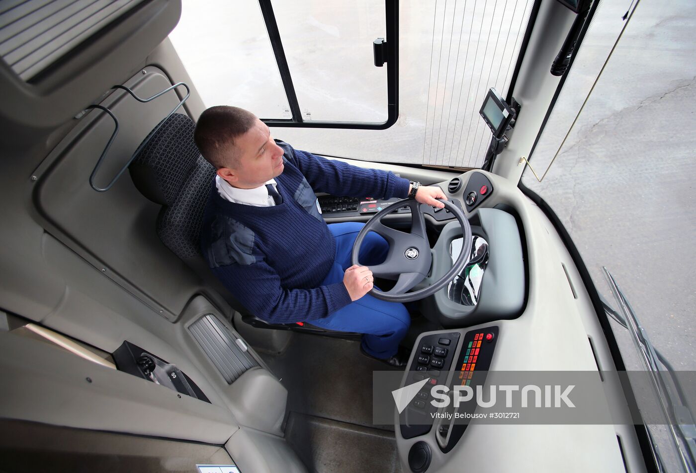 Russian-made electric bus LiAZ-6274 being tested