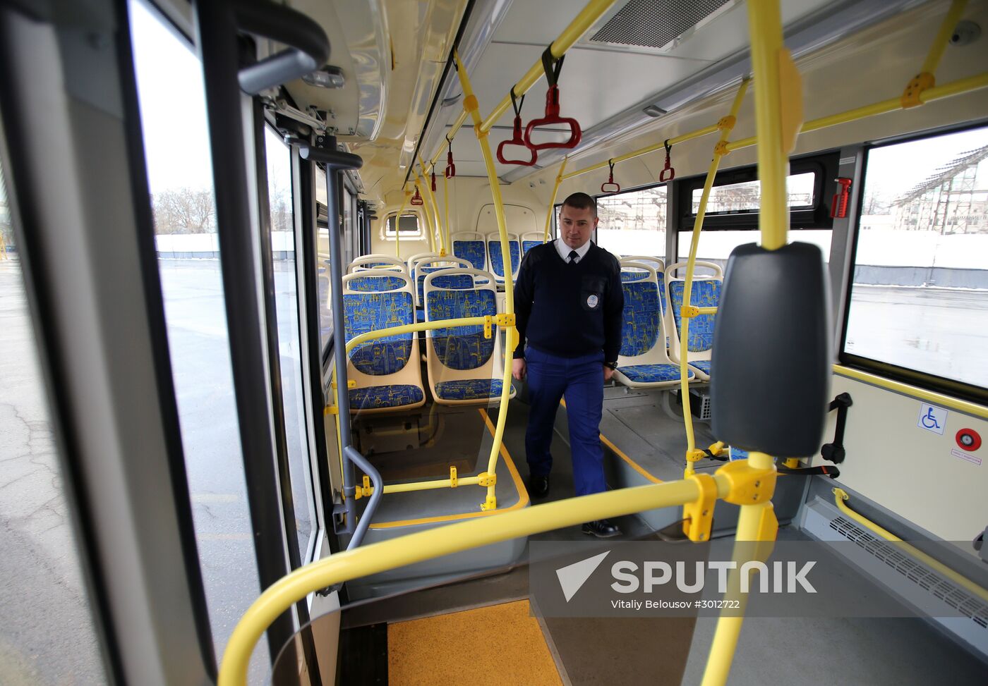 Russian-made electric bus LiAZ-6274 being tested