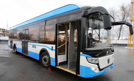Russian-made electric bus LiAZ-6274 being tested