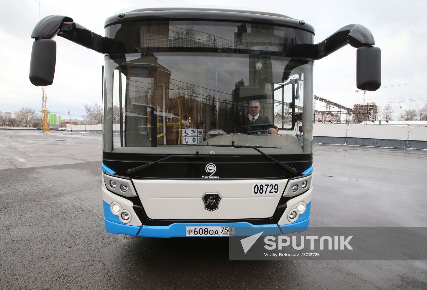 Russian-made electric bus LiAZ-6274 being tested