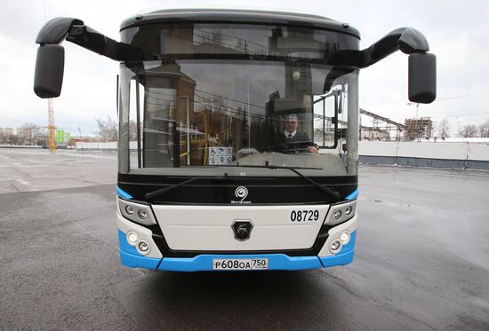 Russian-made electric bus LiAZ-6274 being tested