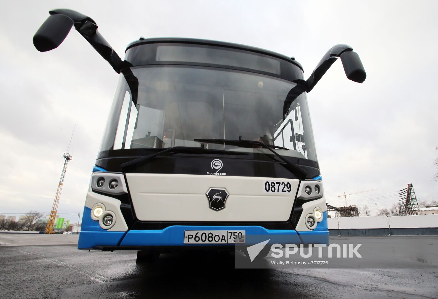 Russian-made electric bus LiAZ-6274 being tested