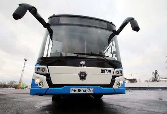 Russian-made electric bus LiAZ-6274 being tested