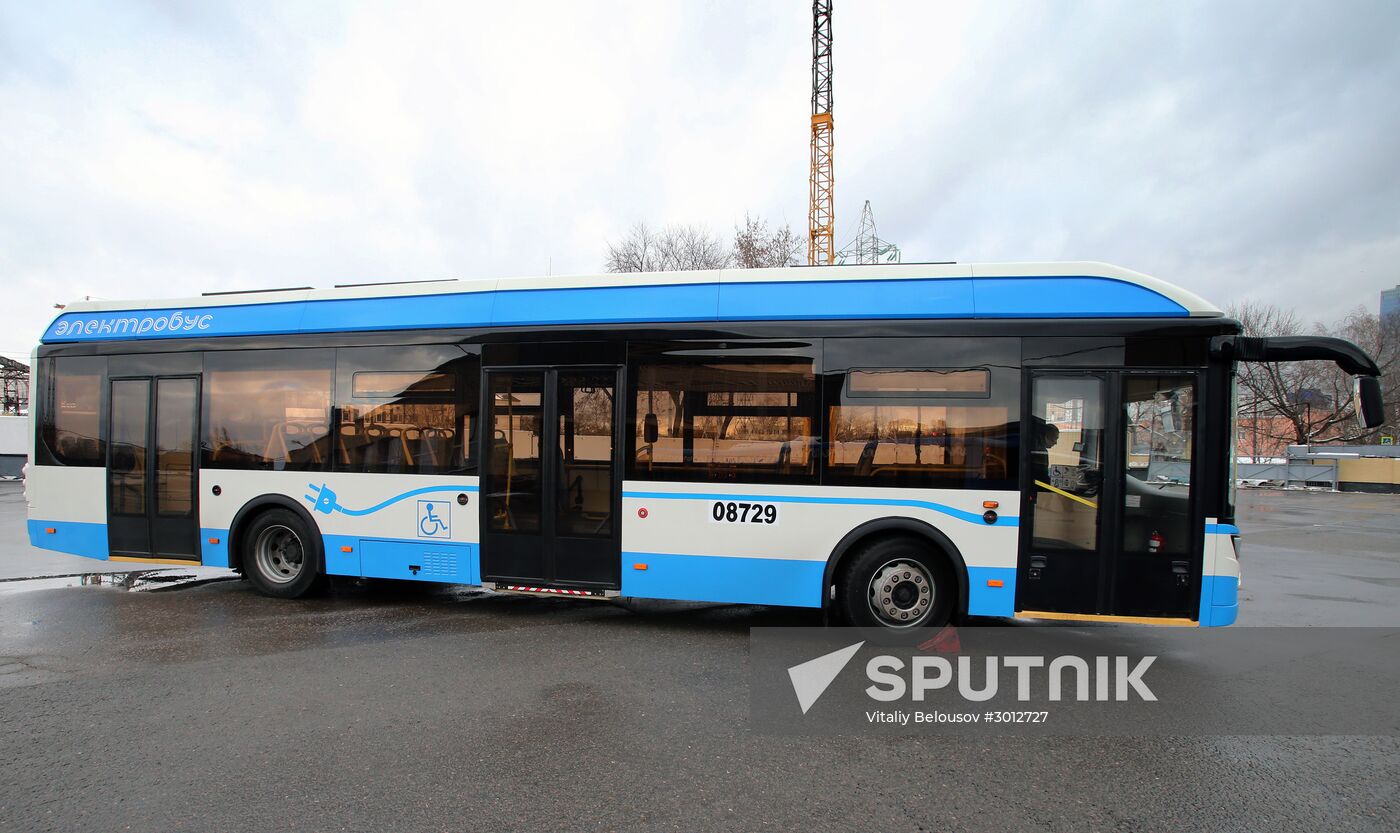 Russian-made electric bus LiAZ-6274 being tested