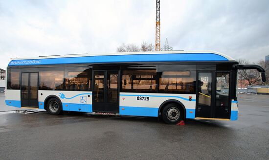 Russian-made electric bus LiAZ-6274 being tested