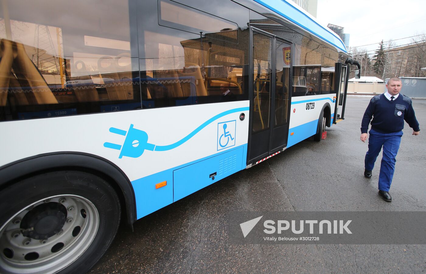 Russian-made electric bus LiAZ-6274 being tested