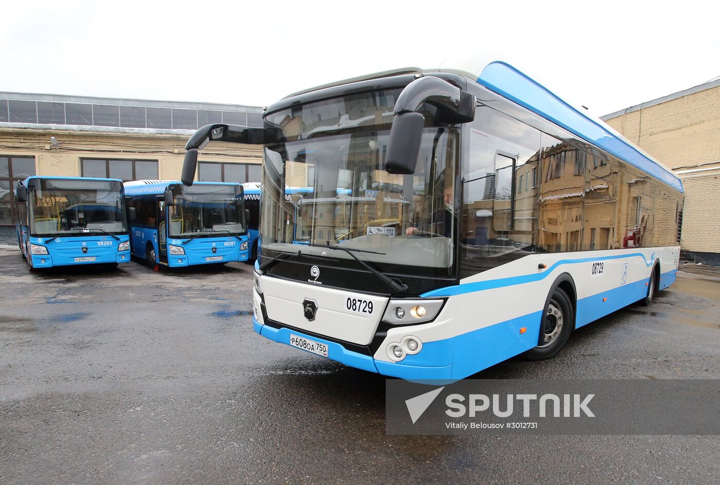 Russian-made electric bus LiAZ-6274 being tested