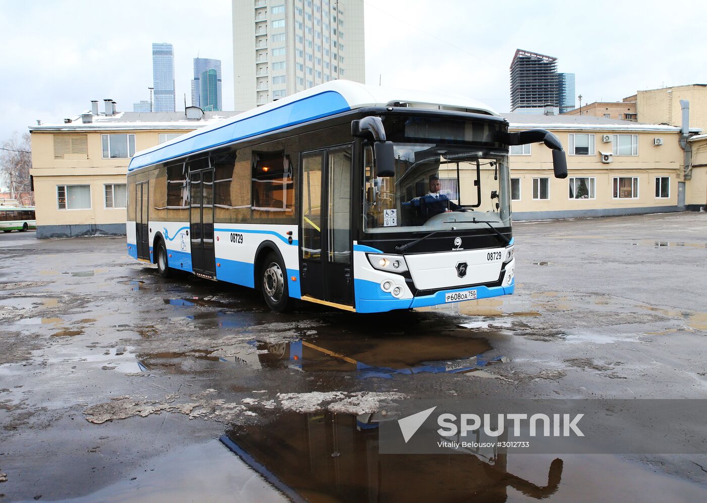 Russian-made electric bus LiAZ-6274 being tested