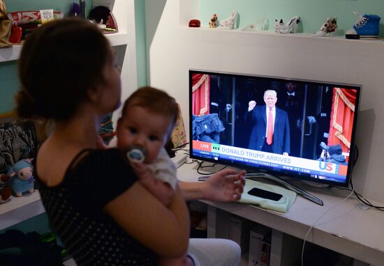 US President-elect Donald Trump's inauguration broadcast in Russia