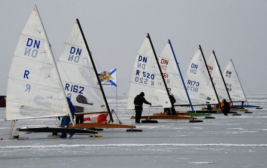 Ice boating competition in Vladivostok