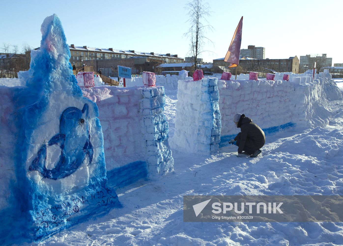 Snow fortress built in Yaroslavl Region