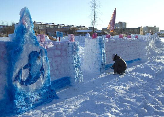 Snow fortress built in Yaroslavl Region