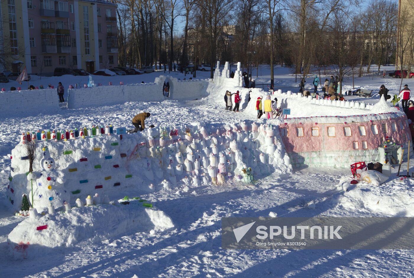 Snow fortress built in Yaroslavl Region
