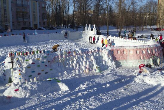 Snow fortress built in Yaroslavl Region