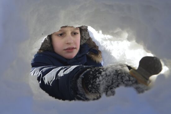 Snow fortress built in Yaroslavl Region