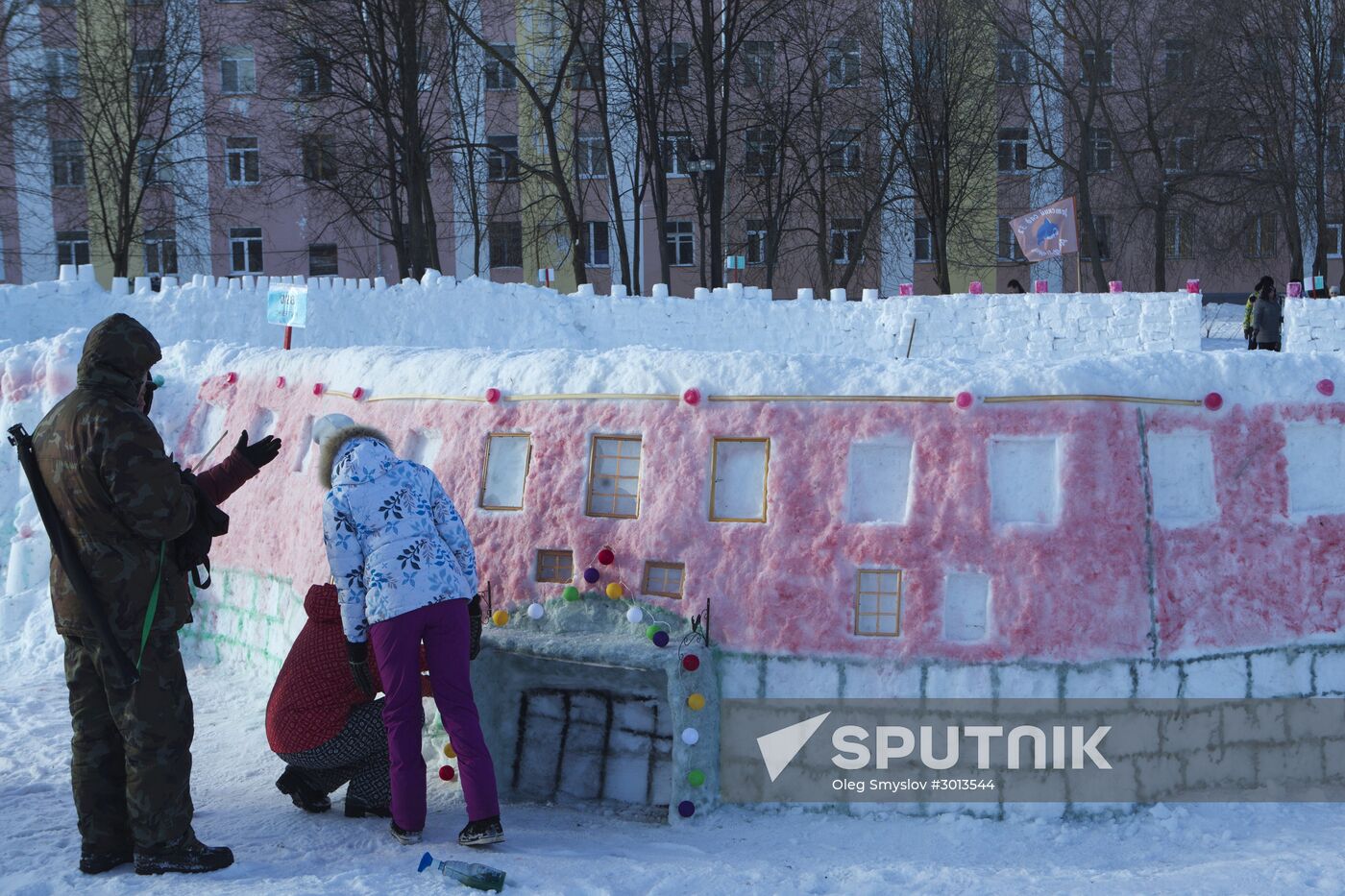 Snow fortress built in Yaroslavl Region
