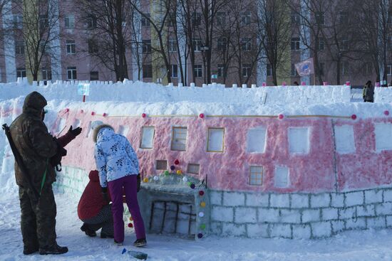 Snow fortress built in Yaroslavl Region