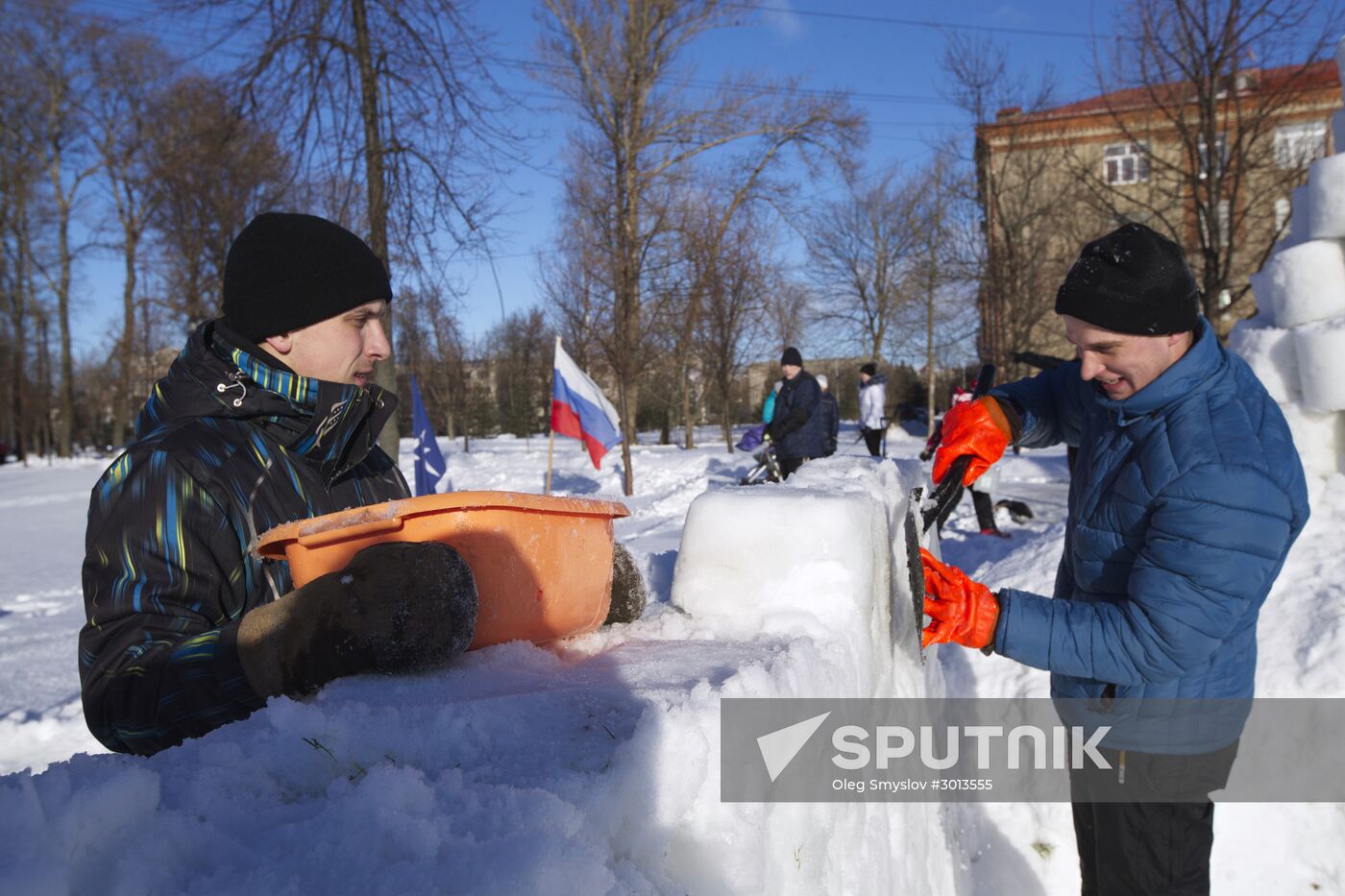 Snow fortress built in Yaroslavl Region