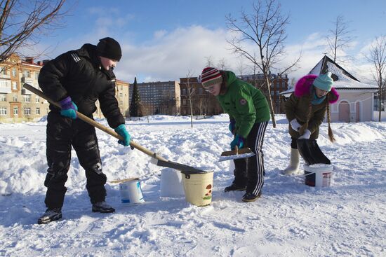 Snow fortress built in Yaroslavl Region