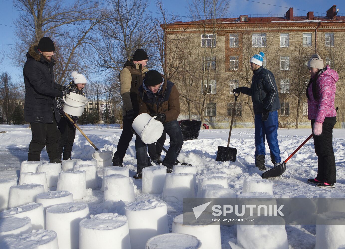 Snow fortress built in Yaroslavl Region