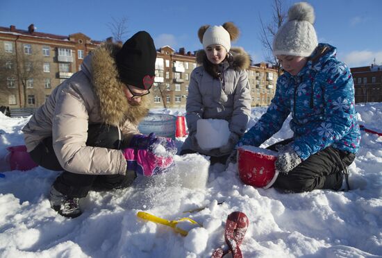 Snow fortress built in Yaroslavl Region