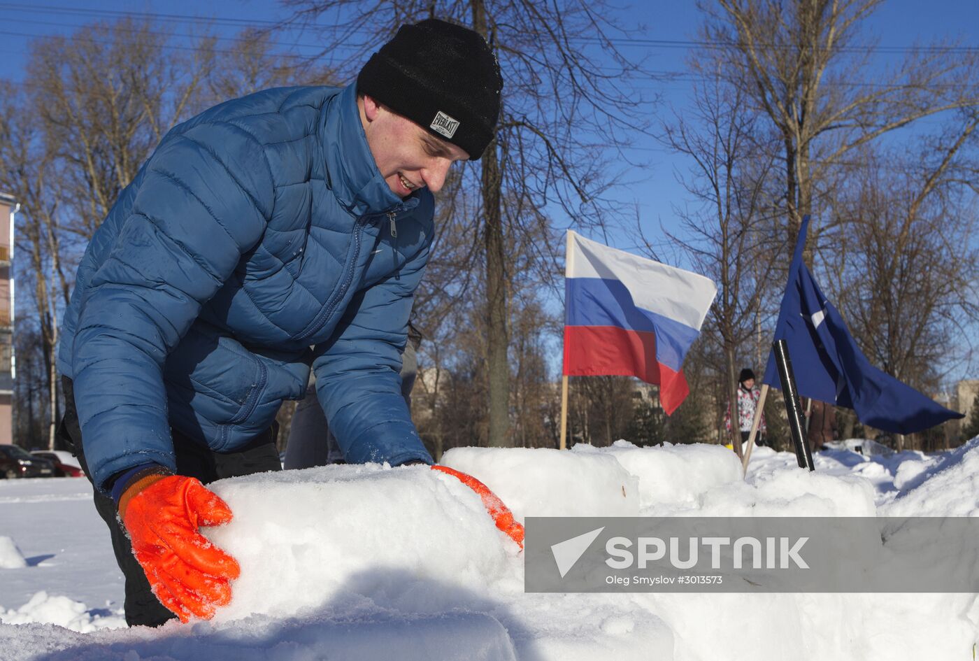 Snow fortress built in Yaroslavl Region