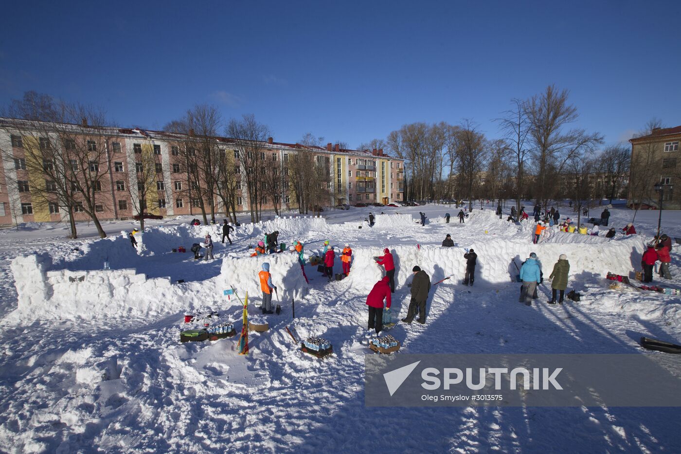 Snow fortress built in Yaroslavl Region
