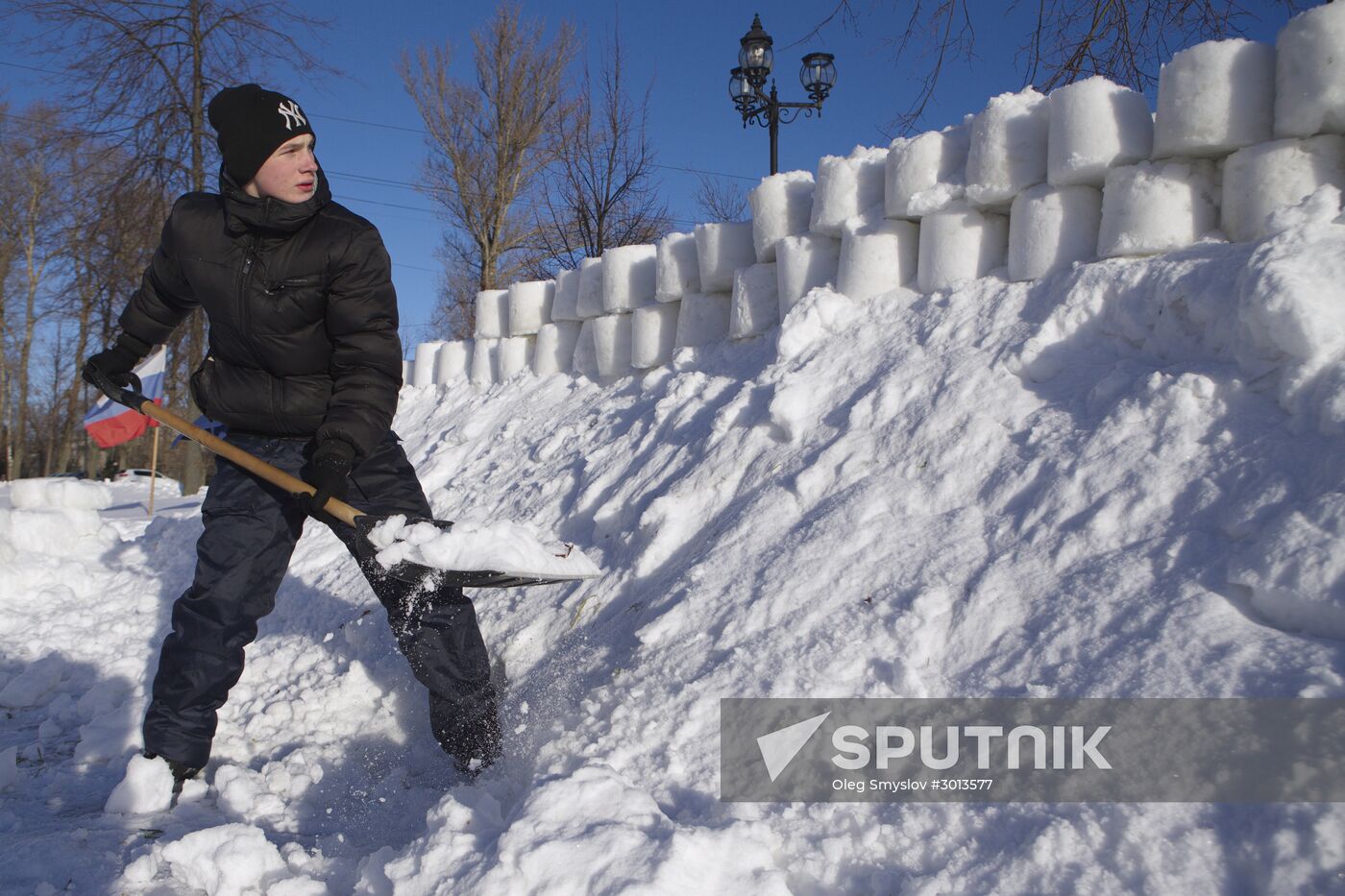 Snow fortress built in Yaroslavl Region