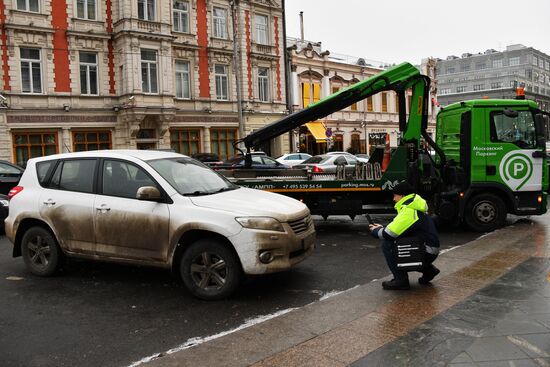 Towing a car