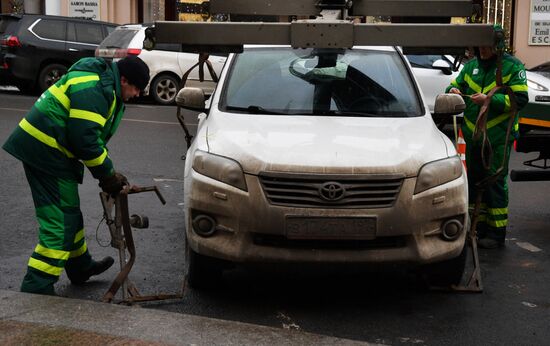 Towing a car