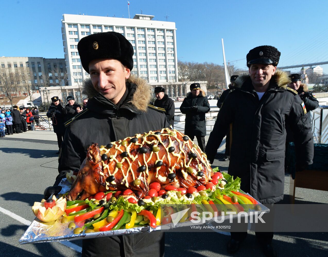 Ceremonial greetings for Pacific Fleet ships
