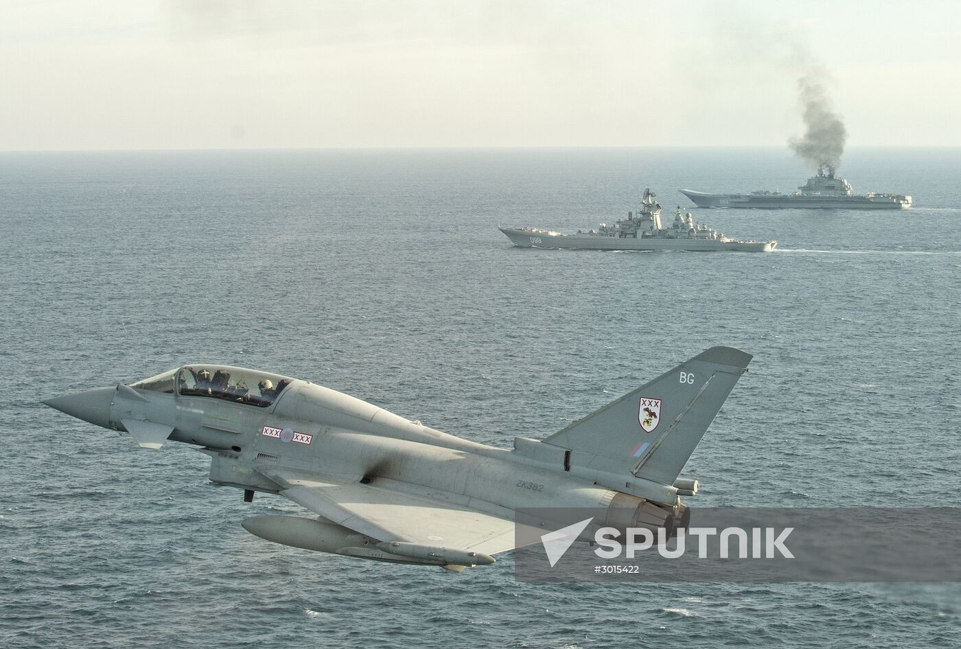 British Navy and Air Force escort Russian warships Admiral Kuznetsov and Pyotr Veliky