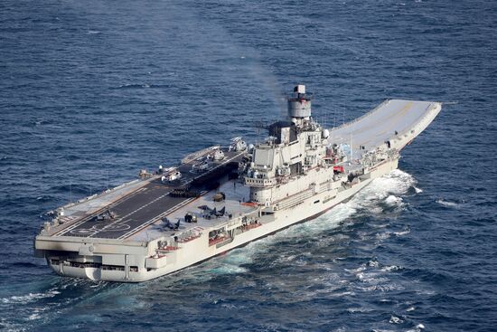British Navy and Air Force escort Russian warships Admiral Kuznetsov and Pyotr Veliky