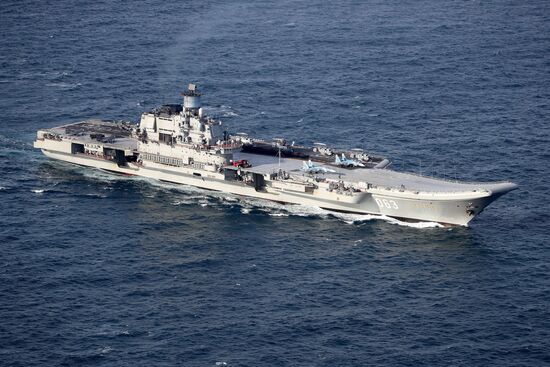 British Navy and Air Force escort Russian warships Admiral Kuznetsov and Pyotr Veliky