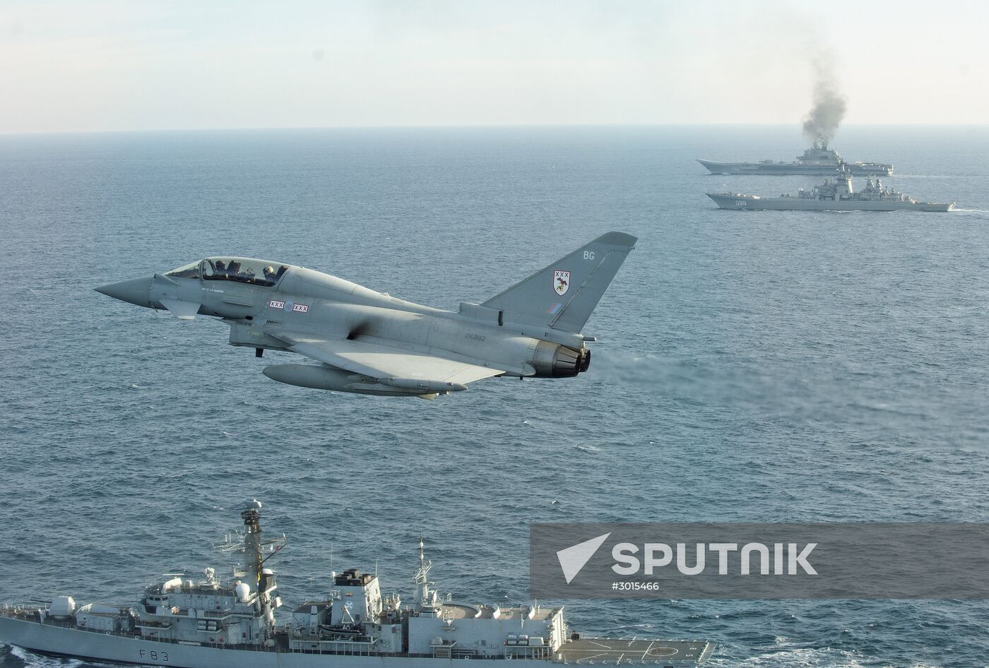 British Navy and Air Force escort Russian warships Admiral Kuznetsov and Pyotr Veliky