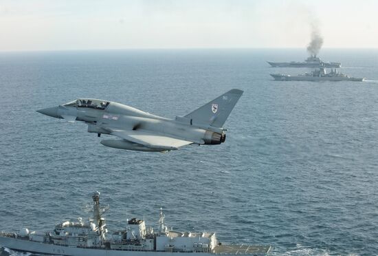 British Navy and Air Force escort Russian warships Admiral Kuznetsov and Pyotr Veliky