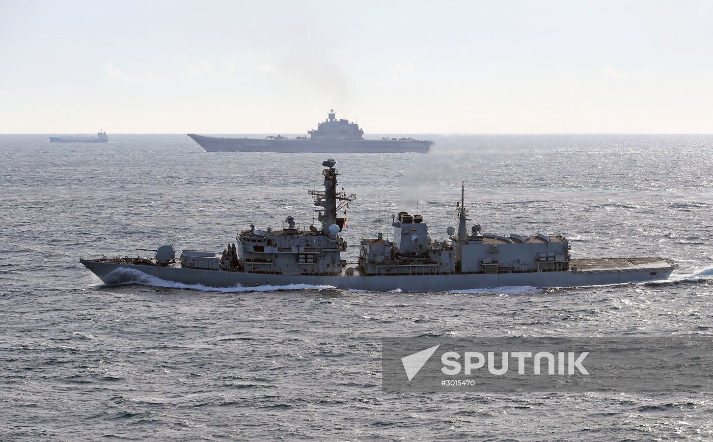 British Navy and Air Force escort Russian warships Admiral Kuznetsov and Pyotr Veliky