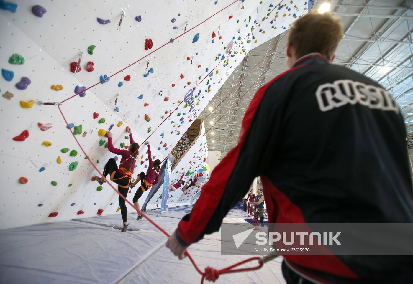 Opening of military climbing wall in Patriot park