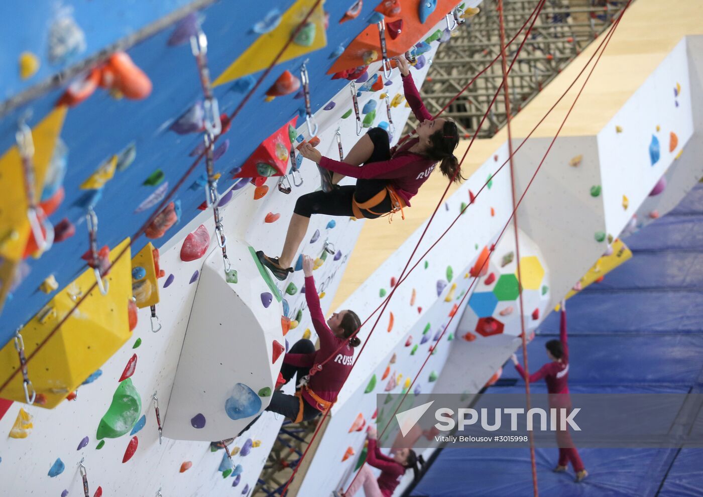 Opening of military climbing wall in Patriot park