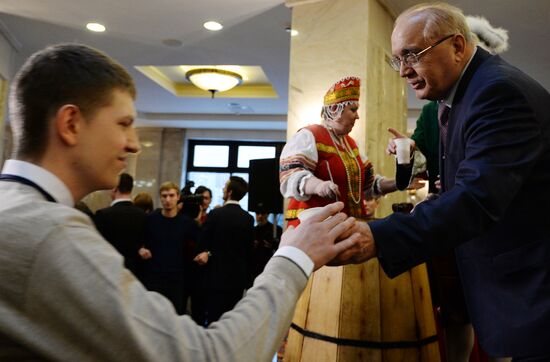 Traditional mead drinking ceremony with President of MSU Viktor Sadovnichy