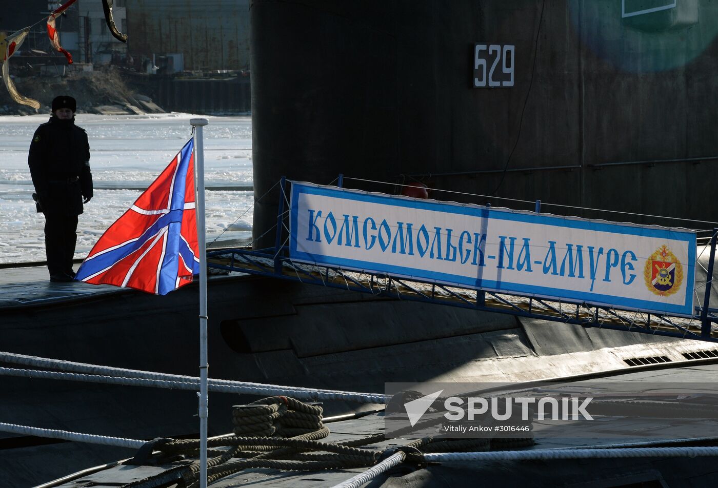 The diesel submarine Komsomolsk-on-Amur returns to Pacific Fleet